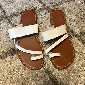 White and brown sandals
